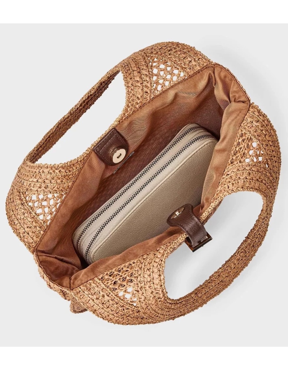 Straw Oval Shoulder Bag - A New Day Tan - Picture 4 of 4
